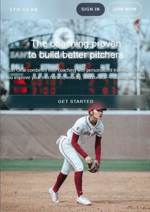 Pitching scheduler landing page