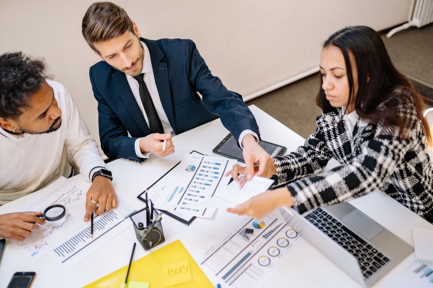 Professional team meeting in a modern office