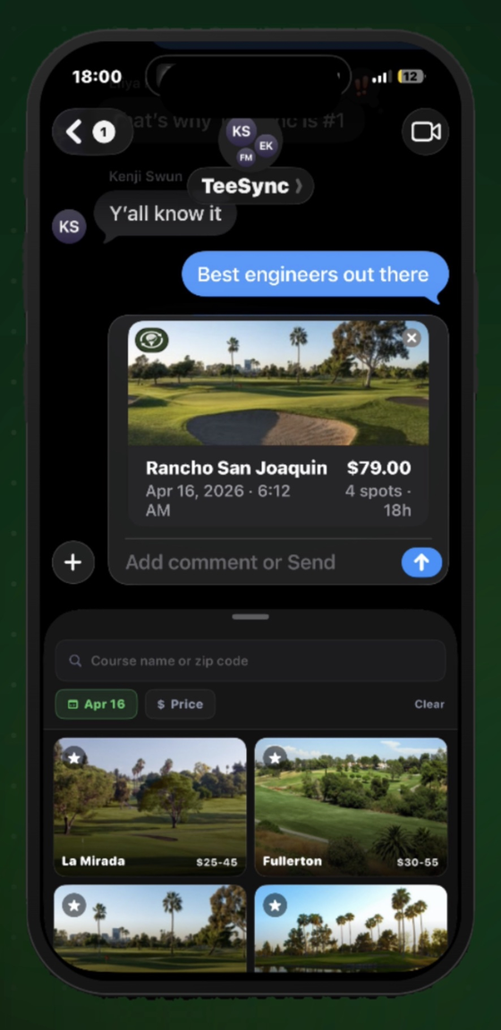 TeeSync app screen