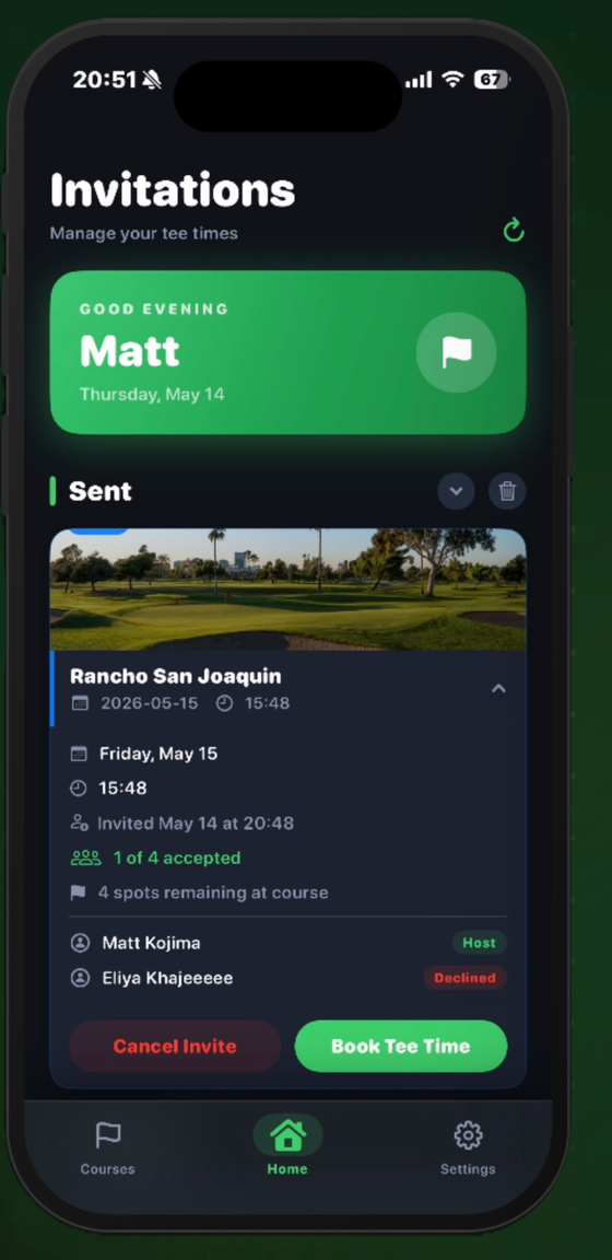 TeeSync app screen